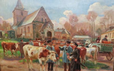 Raimond Lecourt tableau « Foire aux bestiaux à Bréauté »