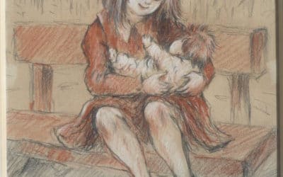 Fred Pailhes « jeune fille au chien »