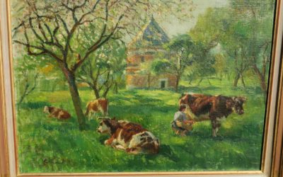 Raimond Lecourt « Vaches au pré »