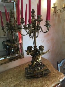 pendule bronze et candelabres