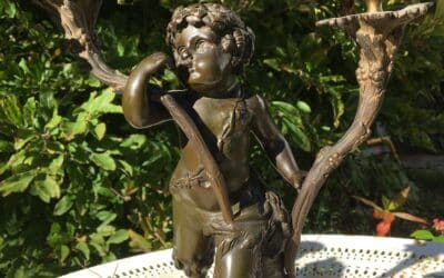 Candelabres en bronze par Clodion