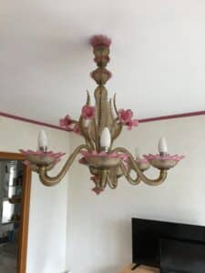 lustre 6 branches Verre de Venise